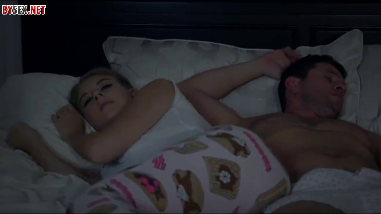 A horny man is fucking a hot teen babe, while her step mom is sleeping