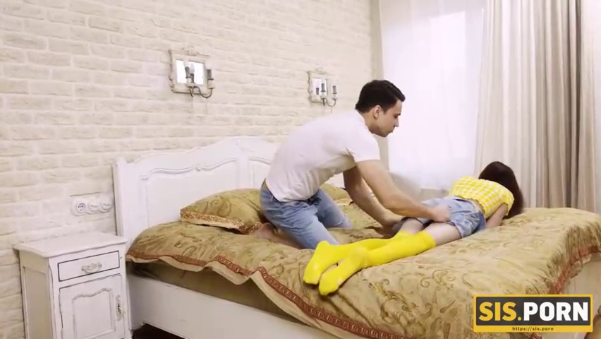 Skinny Teen Fucks Stepbro, Moans Wildly Cumming!